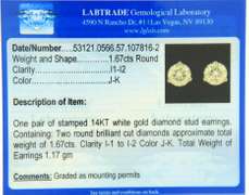 Dazzling 1.67cts Round Brilliant Cut Diamond Stud Earrings