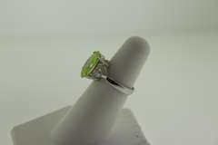 Sterling Silver Light Green Gemstone Ring