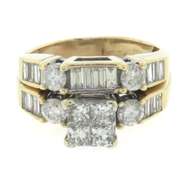 Glamorous white Gold PR, RBC and Baguette Diamond Ring