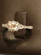 Ladies 18k white gold and diamond engagement ring. 1.55 carat in total weight