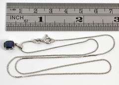 Elegant Sapphire Pendant on 18k WG Necklace