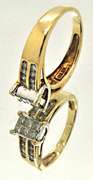 10K YELLOW GOLD LADIES DIAMOND RING.