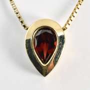 Lovely Pear Shaped Garnet on Necklace