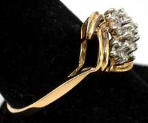 Stylish 0.27CTW Diamond Cluster Ring in 14KT Yellow Gold