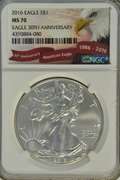 Flawless 2016 30th Anniv $1 Silver Eagle. NGC MS70