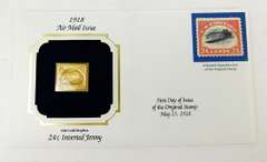 Inverted Jenny 1st Day Issue & 22KT Gold Stamp