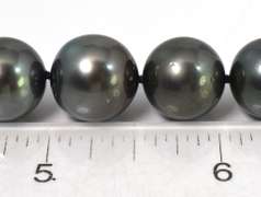 Breathtaking Dark Gray Tahitian Pearl Necklace with 14KT White Gold Clasp