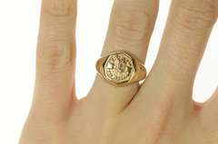 10K Yellow Gold Art Deco 1928 PHS Ornate Class Ring