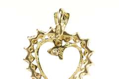 10K Yellow Gold Classic Diamond Accent Heart Love Pendant