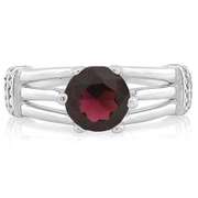 MAGNIFICENT ! 1 3/4 CARAT GARNET STERLING SILVER RING