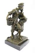 Farmers Couple in love Bronze Sculpture