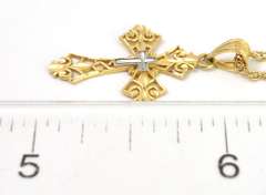 Ornate Filigree Cross in 2-Tone 14KT Gold
