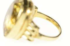 14K Yellow Gold 1940's Citrine Massive Solitaire Statement Ring