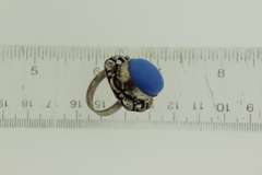 Silver-Tone Quartz Gemstone Ring