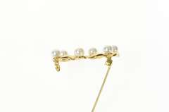 14K Yellow Gold Pearl Scalloped Round Statement Pendant