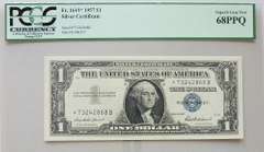 Superb Gem Crisp $1 Star Replacement Silver Certificate PCGS 68 PPQ!