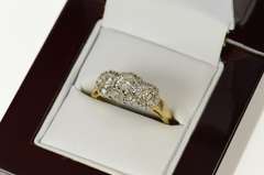 14K Yellow Gold 0.60 Ctw Classic Diamond Halo Engagement Ring