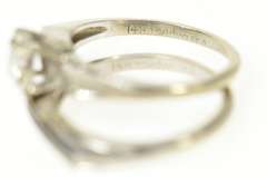 14K White Gold 0.28 Ctw Diamond Engagement Bridal Set Ring