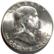 1952 S  Choice BU Key Date Franklin Half