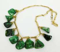 Vintage Green Jade Cha-Cha Necklace
