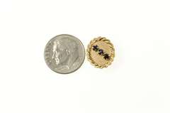 10K Yellow Gold Oval Rope Trim Sapphire Slide Bracelet Charm/Pendant