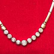 14k white and yellow gold diamond necklace