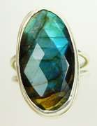 Sterling Silver Labradorite Ring, Size 6