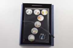 2009 Palau $1 27g Silver Plated Copper - 7 Coin Set - Display & COA