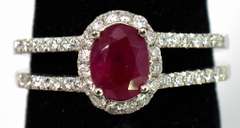 Elegant Ruby & Diamond Ring in Platinum