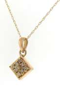 Charming Diamond Square Yellow Gold Necklace