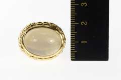 14K Yellow Gold Oval Moonstone Textured Nugget Cocktail Ring