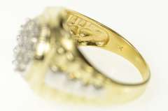 10K Yellow Gold Round Retro Classic Diamond Cluster Ring