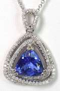 Eye-Catching Tanzanite & Diamond Necklace in 14KT White Gold