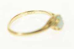 10K Yellow Gold Opal Diamond Accent Classic Bypass Ring