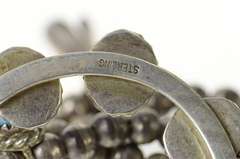 Sterling Silver Native American Turquoise Squash Blossom Necklace