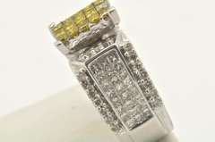 LADIES WHITE AND YELLOW DIAMOND RING