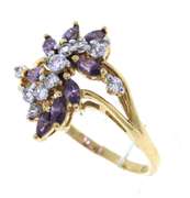 Sterling Silver Amethyst CZ Ring