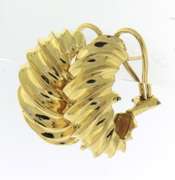 Remarkable Heavy 18kt Ridged Hoop Earrings