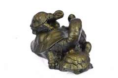 Turtle Family Bronze Figurine
