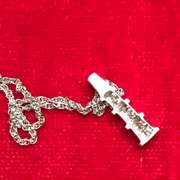 14K WHITE GOLD CHAIN WITH DIAMOND PENDANT