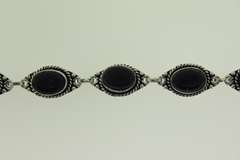 Silver-Tone Quartz Gemstone Bracelet