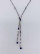 Gorgeous 14kt Solid Gold, Blue Sapphire, & Diamond Necklace