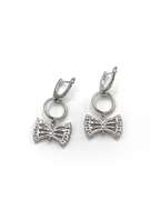 Unique Sterling Silver Earrings with White Gemstones