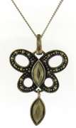 Italian Sterling Silver Marcasite Butterfly Necklace