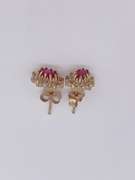 14kt Gold, Ruby & Diamond Earrings