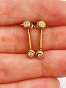 14kt Solid Yellow Gold & Diamond Earring