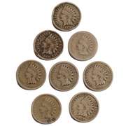 Eight  Civil War Era Copper Nickels Indian Cents