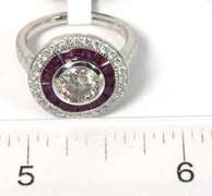 Fun Diamond & Ruby Target Ring in 14KT White Gold