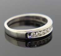Elegant White Gold Channel Set Diamond Gen's Ring