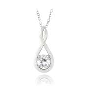 Sterling Silver 1ct White Topaz Infinity Necklace